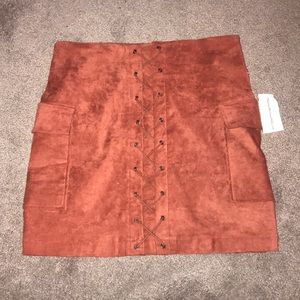 Laced Suede skirt NWT